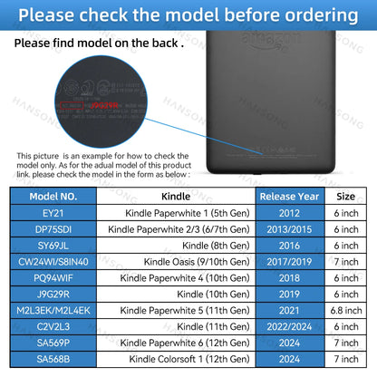 Case For Kindle Paperwhite 2024 2022 2021 Colorsoft 1 2 3 5 6 10th 11th 12th Generation 6 6.8 7in Magnetic Pouch Cover Shell