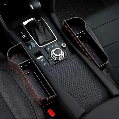 Car seat gap storage box, universal seat gap pocket organizer, fits mobile phone, keys, and cards