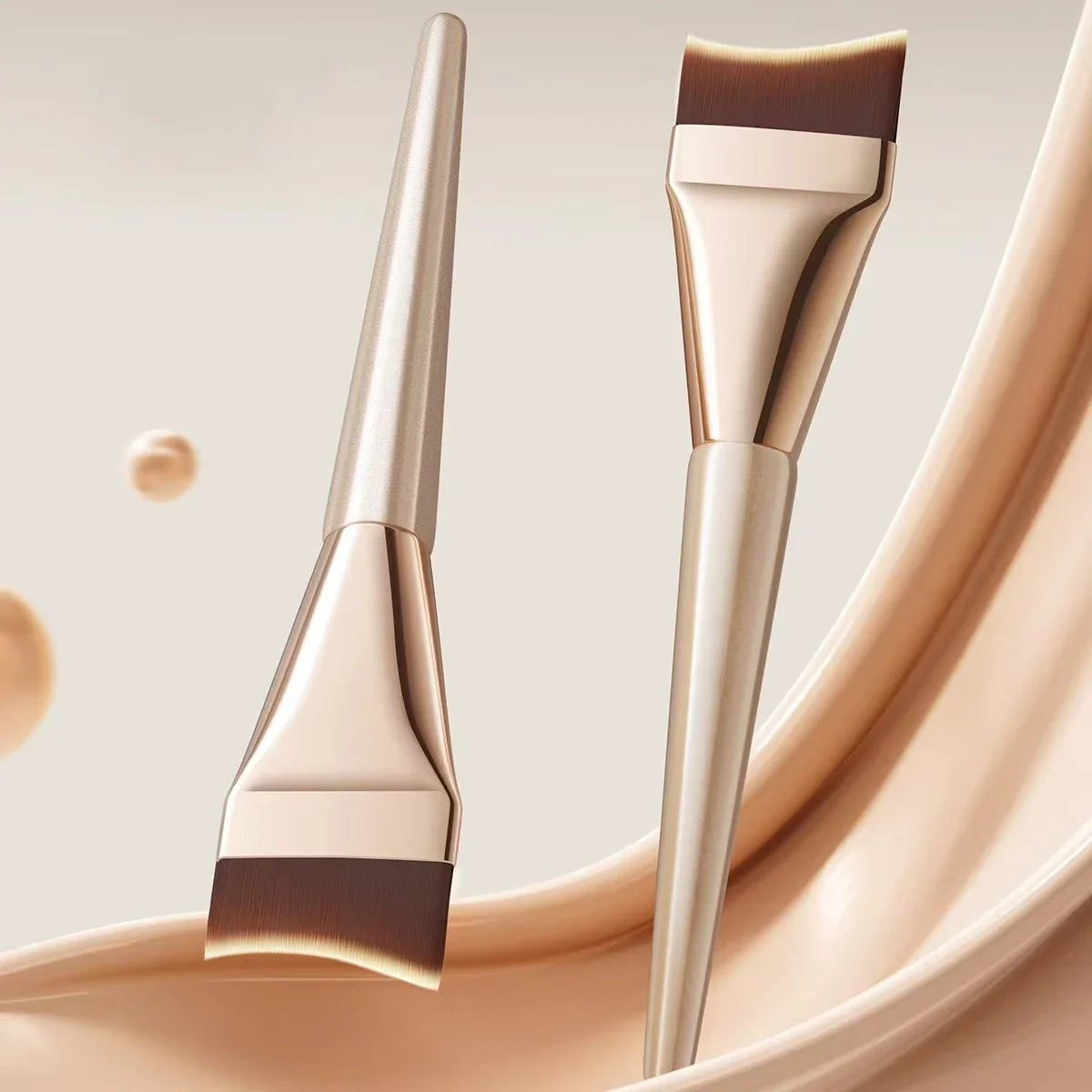 Arc-shaped Flat-head Ultra-thin Foundation Brush, Paint-free And Traceless Foundation Liquid Brush, Professional
