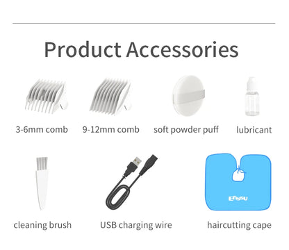 Vacuum Hair Clippers for Kids & Men Rechargeable Cordless Hair Cutting Machine with Safe Ceramic Blade Waterproof Hair Trimmers