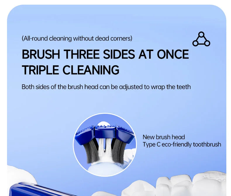 3D Manual Toothbrush 6pcs Three sided U-shaped Soft Toothbrush for Comprehensive Oral Cleaning for Adults, Men and Women, Coup