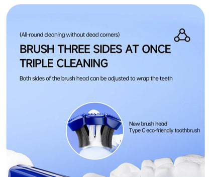 3D Manual Toothbrush 6pcs Three sided U-shaped Soft Toothbrush for Comprehensive Oral Cleaning for Adults, Men and Women, Coup