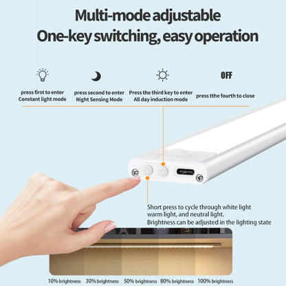 LED Ultra Thin Under Cabinet Lights Motion Sensor night light Wireless Rechargeable 3 Color Lamp Kitchen Closet Cabinet Lighting