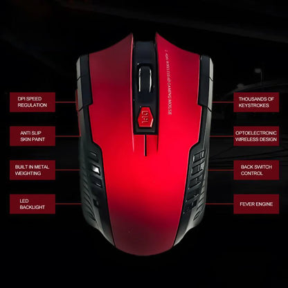 2.4G Wireless Mouse USB Receiver 6 Buttons Professional Optical Wireless Mouses USB Right Scroll Mice for Laptop PC Gamer