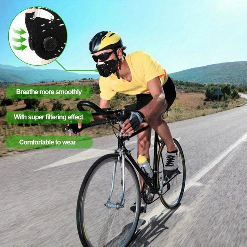 1PC Face Mask With Detachable Filter,Breathable Woven Fabric, Suitable For Cycling, Running, Walking, And Outdoor Activities