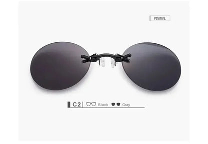  VIEWRING1-2PCS Clip On Nose Glasses Round Rimless Matrix Morpheus Sunglasses Mini Frameless Vintage Men Eyeglasses