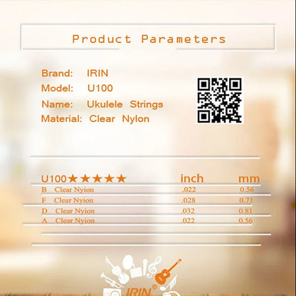 IRIN Professional Ukulele Strings Black Clear Nylon Strings Colorful Ukulele Strings Stringed Instrument Parts Accessories