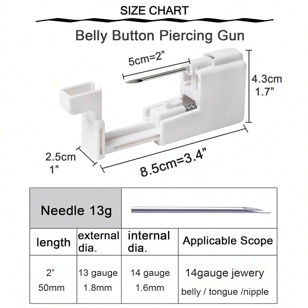 Belly Button Piercing Kit Gun Belly Piercing Kit Belly Button Piercing Gun Navel Piercing Kit Belly Button Ring Piercing Kit