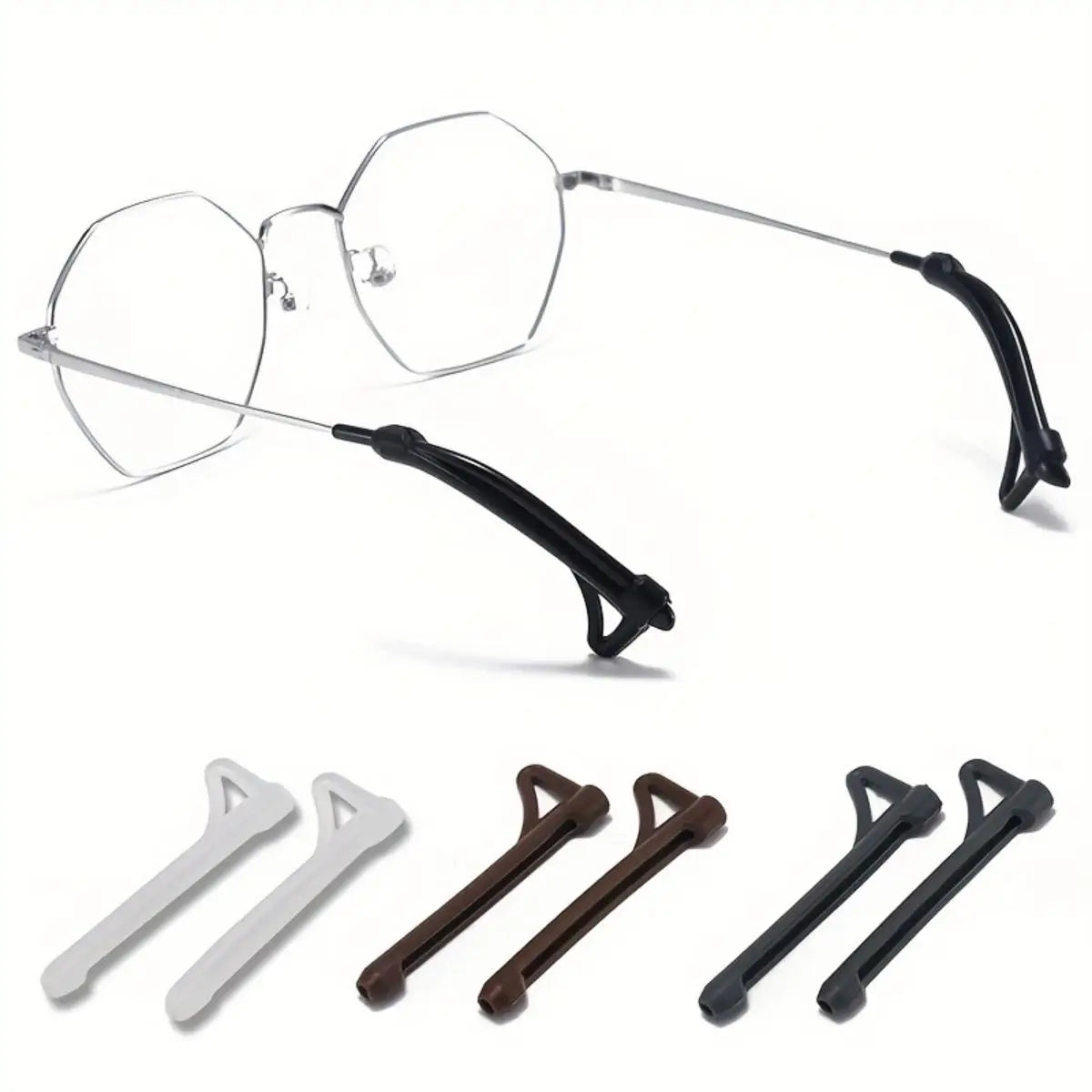10pcs Glasses Anti-slip Silicone Sleeve Eye Frame Leg Drag Fixed Ear Hook Bracket Anti-drop Artifact Glasses Accessories