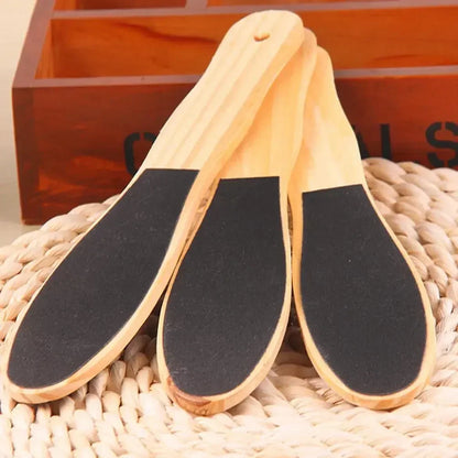 Wooden Handle Double Sided Foot File Callus Remover Pedicure Exfoliating Tool For Rough Feet Skin