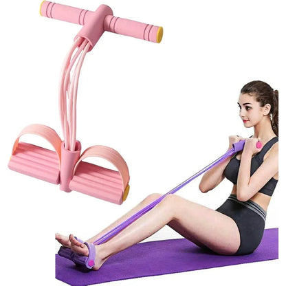 Portable Sit-Up Assist Band, 6-Tube Elastic Design (22cm Wide), Targets Abs, Arms, Chest, Legs & Hips, Multi-Scenario Use