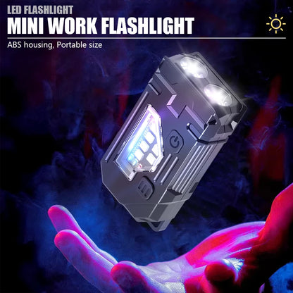 Mini COB LED Flashlight USB C Rechargeable Powerful Work Light  with Clip Magnet Waterproof EDC Camping Walking Pocket Lamp