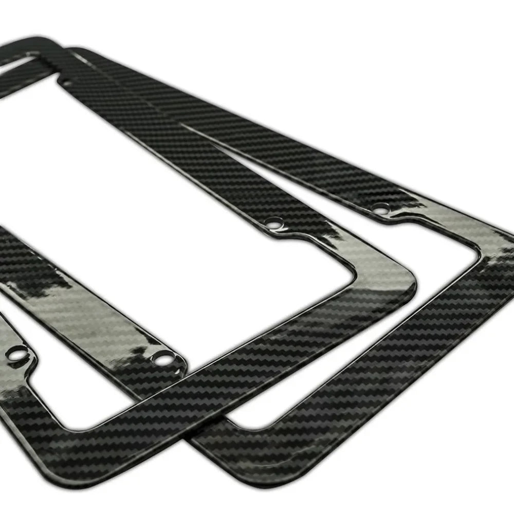 NEW Universal 30*15CM 1/2pcs License Plate Frame Carbon pattern Plastic License Plate Frame Bracket with Standard Screw Kits