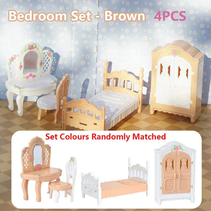 Hot Sale Cute Kawaii Pink 10 Items/Lot Miniature Dollhouse Furniture Accessory Kids Toys Kitchen Cooking Things For Girl Gifts